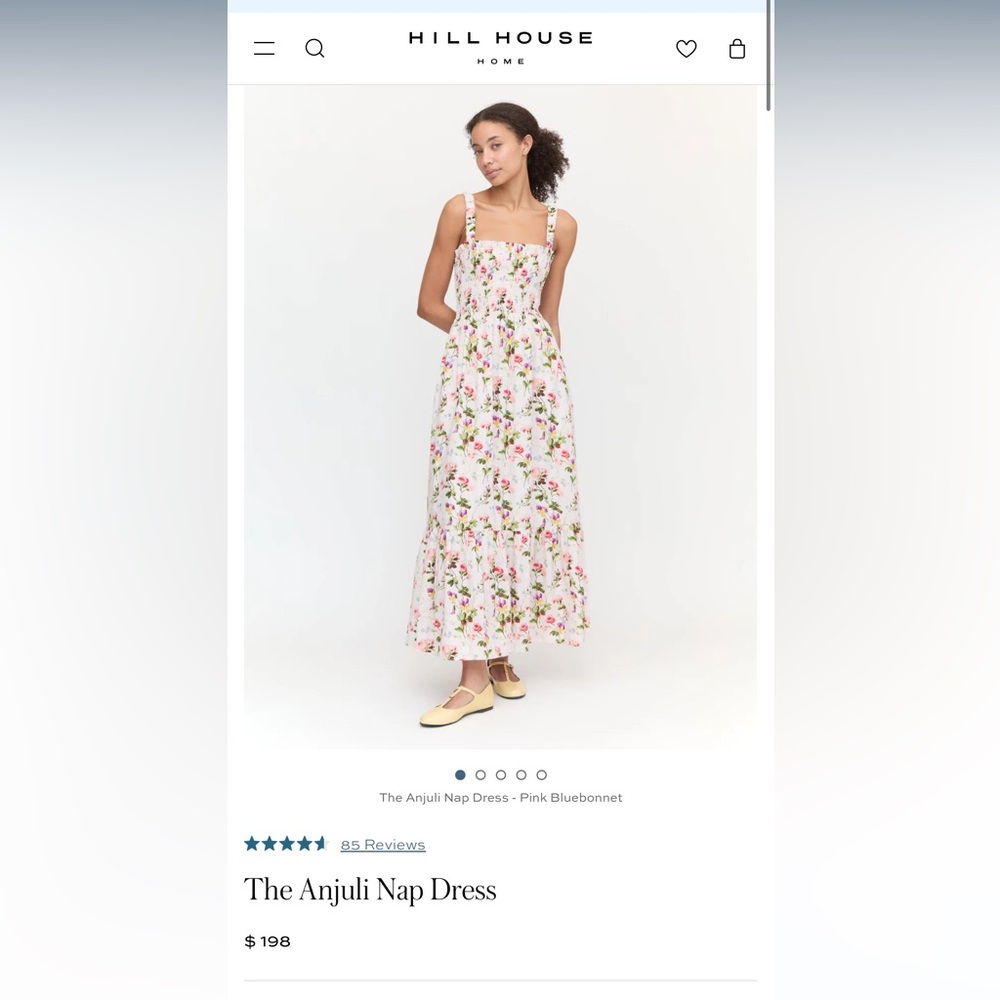 HILL HOUSE Anjuli dress L in Pink Bluebonnet